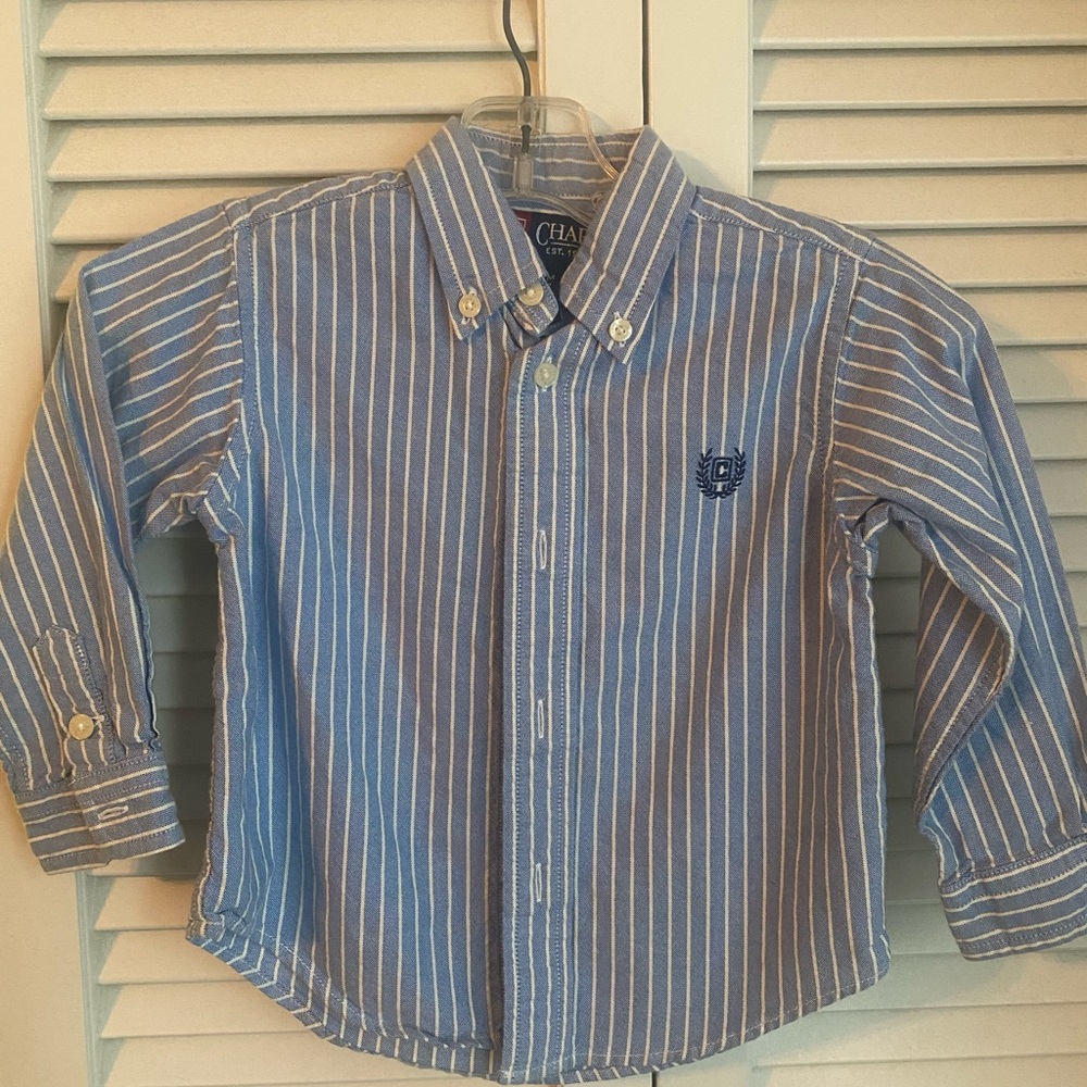 Blue Striped Boys Button-up by Chaps